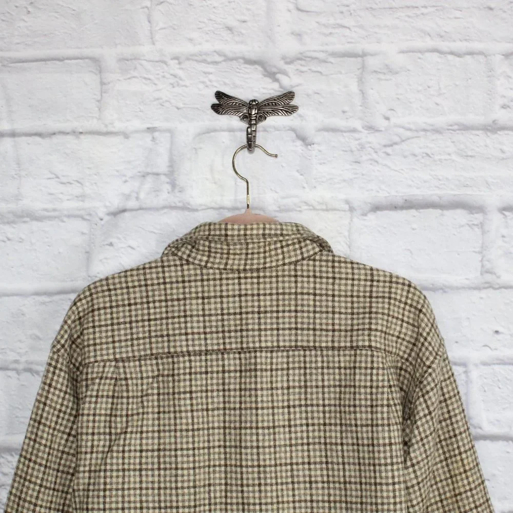 Vintage! Pendleton Wool Elbow Patch Flannel Button-Down Shirt Size XL - Picture 6 of 9